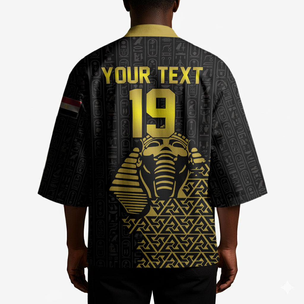 Custom World Football 2026 Egypt Kimono Pharaohs Hieroglyphs Pride Black Version