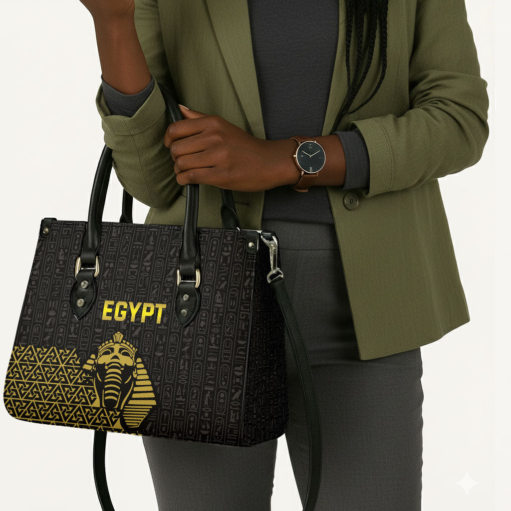 World Football 2026 Egypt Leather Bag Pharaohs Hieroglyphs Pride Black Version