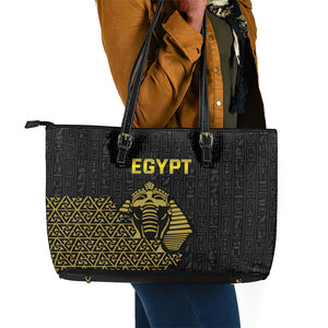 World Football 2026 Egypt Leather Tote Bag Pharaohs Hieroglyphs Pride Black Version