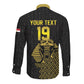 Custom World Football 2026 Egypt Long Sleeve Button Shirt Pharaohs Hieroglyphs Pride Black Version