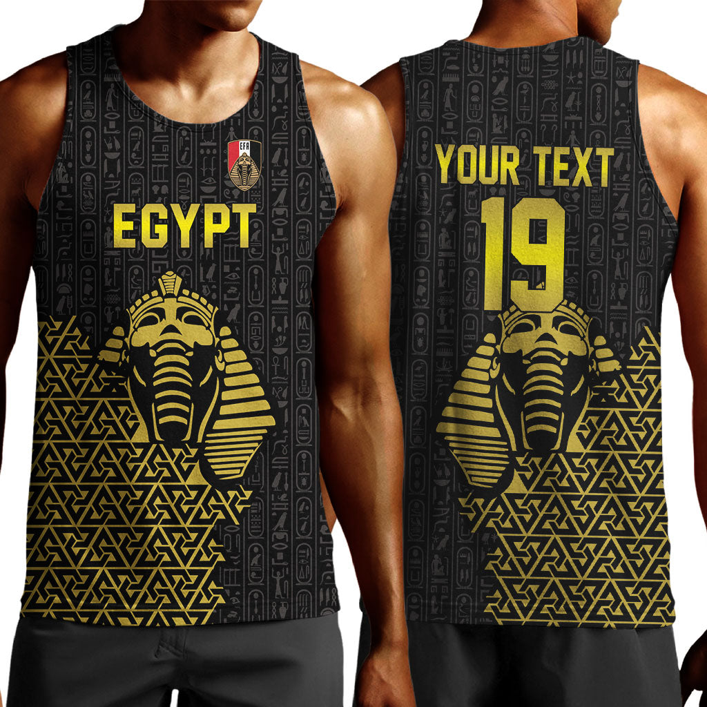 Custom World Football 2026 Egypt Men Tank Top Pharaohs Hieroglyphs Pride Black Version