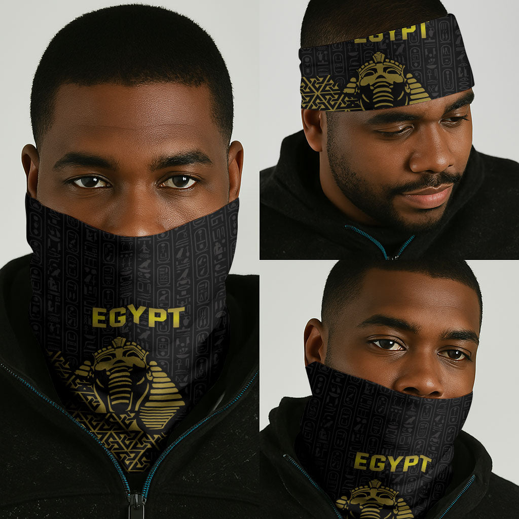 World Football 2026 Egypt Neck Gaiter Pharaohs Hieroglyphs Pride Black Version