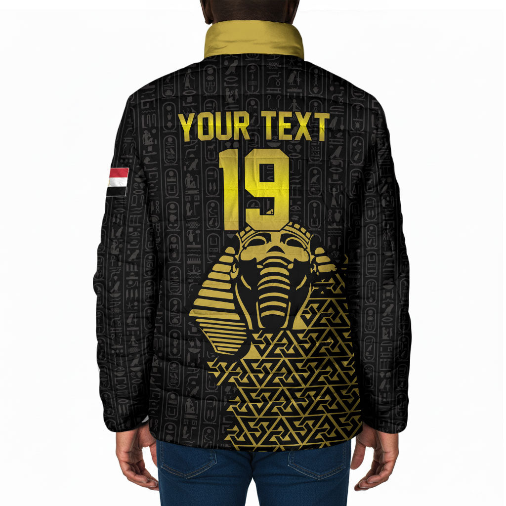 Custom World Football 2026 Egypt Padded Jacket Pharaohs Hieroglyphs Pride Black Version
