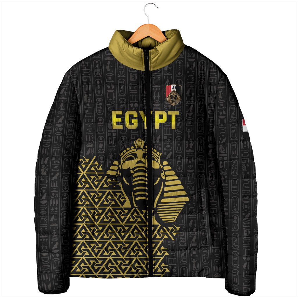Custom World Football 2026 Egypt Padded Jacket Pharaohs Hieroglyphs Pride Black Version