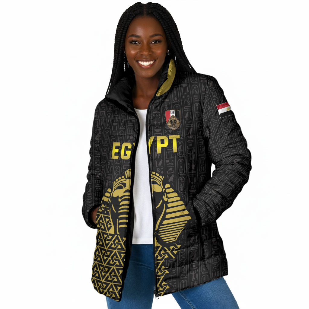 Custom World Football 2026 Egypt Padded Jacket Pharaohs Hieroglyphs Pride Black Version