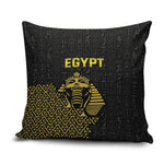 World Football 2026 Egypt Pillow Cover Pharaohs Hieroglyphs Pride Black Version