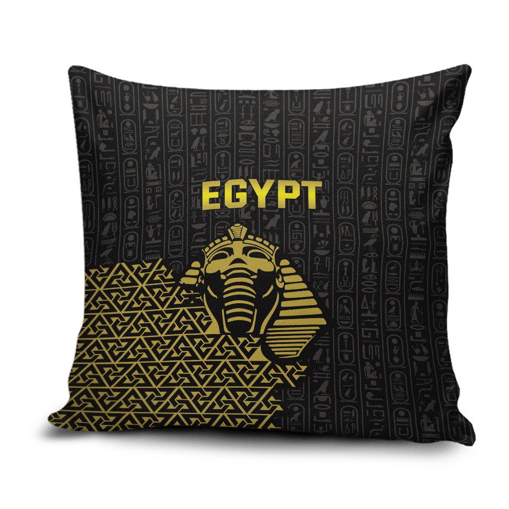 World Football 2026 Egypt Pillow Cover Pharaohs Hieroglyphs Pride Black Version