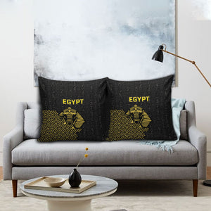 World Football 2026 Egypt Pillow Cover Pharaohs Hieroglyphs Pride Black Version