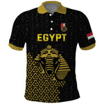 Custom World Football 2026 Egypt Polo Shirt Pharaohs Hieroglyphs Pride Black Version