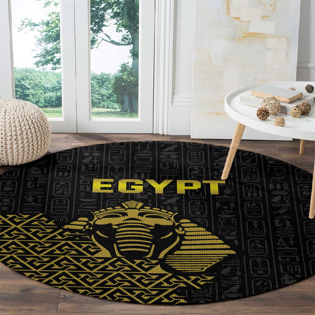 World Football 2026 Egypt Round Carpet Pharaohs Hieroglyphs Pride Black Version