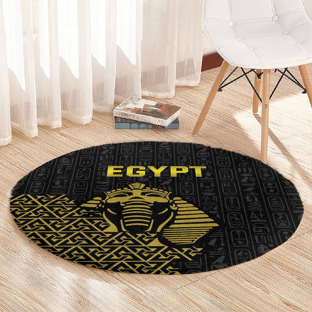 World Football 2026 Egypt Round Carpet Pharaohs Hieroglyphs Pride Black Version