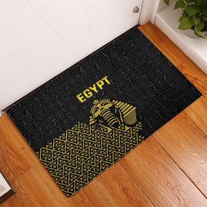 World Football 2026 Egypt Rubber Doormat Pharaohs Hieroglyphs Pride Black Version