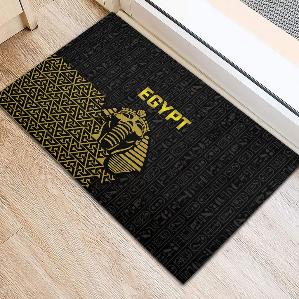 World Football 2026 Egypt Rubber Doormat Pharaohs Hieroglyphs Pride Black Version