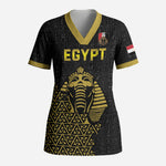Custom World Football 2026 Egypt Scrub Top Pharaohs Hieroglyphs Pride Black Version