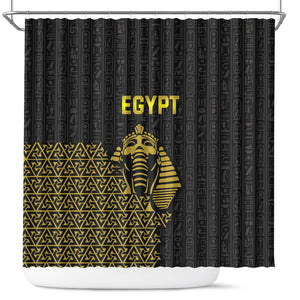 World Football 2026 Egypt Shower Curtain Pharaohs Hieroglyphs Pride Black Version