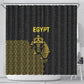 World Football 2026 Egypt Shower Curtain Pharaohs Hieroglyphs Pride Black Version