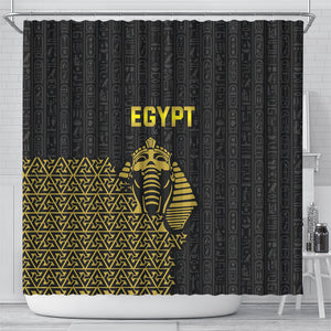 World Football 2026 Egypt Shower Curtain Pharaohs Hieroglyphs Pride Black Version