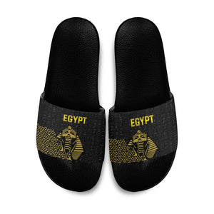 World Football 2026 Egypt Slide Sandals Pharaohs Hieroglyphs Pride Black Version