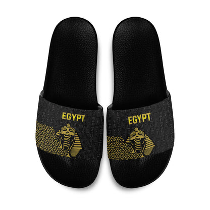 World Football 2026 Egypt Slide Sandals Pharaohs Hieroglyphs Pride Black Version