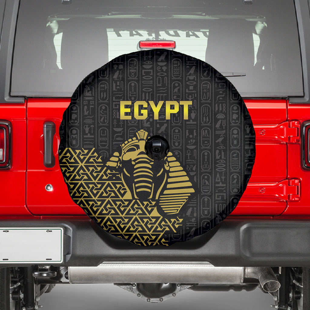 World Football 2026 Egypt Spare Tire Cover Pharaohs Hieroglyphs Pride Black Version