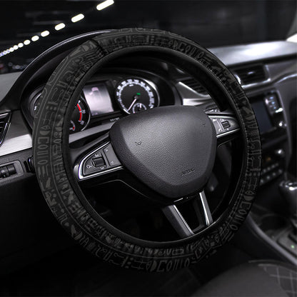 World Football 2026 Egypt Steering Wheel Cover Pharaohs Hieroglyphs Pride Black Version