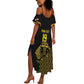 Custom World Football 2026 Egypt Summer Maxi Dress Pharaohs Hieroglyphs Pride Black Version