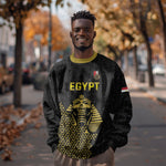 Custom World Football 2026 Egypt Sweatshirt Pharaohs Hieroglyphs Pride Black Version