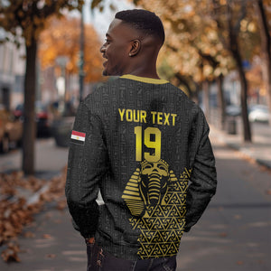 Custom World Football 2026 Egypt Sweatshirt Pharaohs Hieroglyphs Pride Black Version