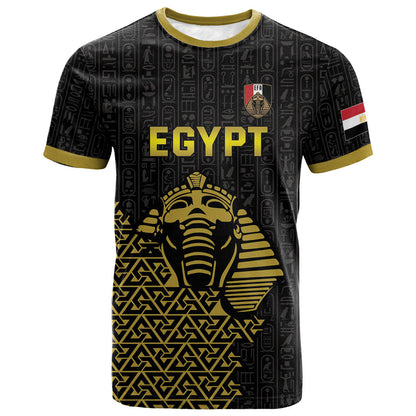 Custom World Football 2026 Egypt T shirt Pharaohs Hieroglyphs Pride Black Version
