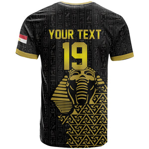 Custom World Football 2026 Egypt T shirt Pharaohs Hieroglyphs Pride Black Version