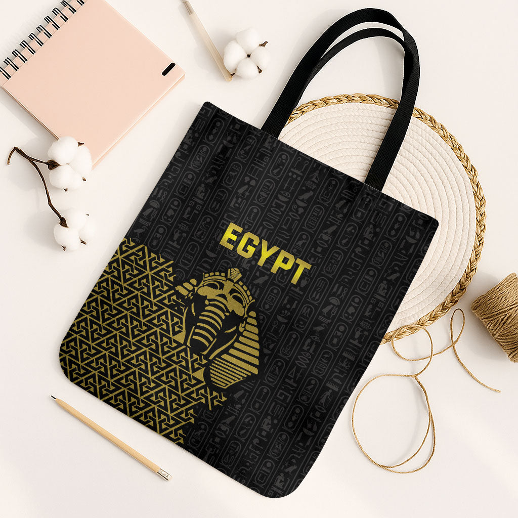 World Football 2026 Egypt Tote Bag Pharaohs Hieroglyphs Pride Black Version