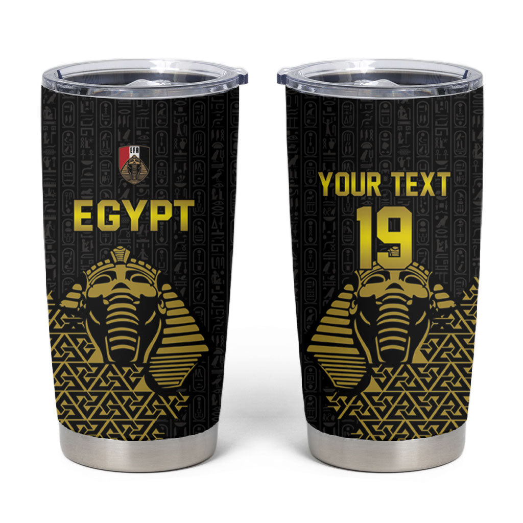 Custom World Football 2026 Egypt Tumbler Cup Pharaohs Hieroglyphs Pride Black Version
