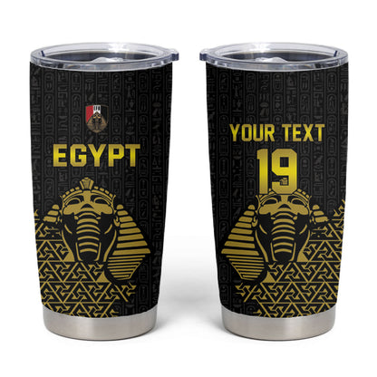 Custom World Football 2026 Egypt Tumbler Cup Pharaohs Hieroglyphs Pride Black Version