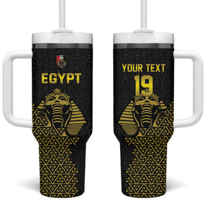 Custom World Football 2026 Egypt Tumbler With Handle Pharaohs Hieroglyphs Pride Black Version