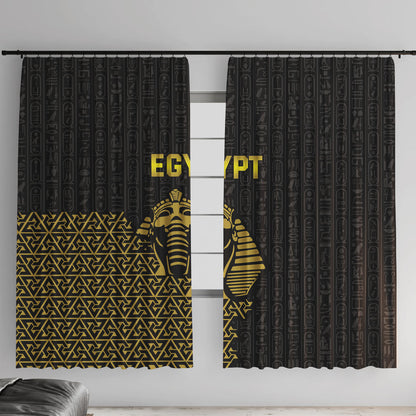 World Football 2026 Egypt Window Curtain Pharaohs Hieroglyphs Pride Black Version