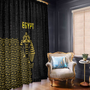 World Football 2026 Egypt Window Curtain Pharaohs Hieroglyphs Pride Black Version
