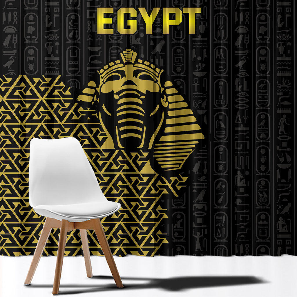 World Football 2026 Egypt Window Curtain Pharaohs Hieroglyphs Pride Black Version