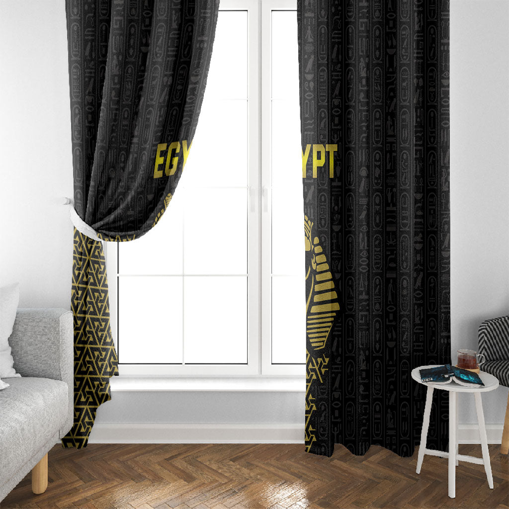 World Football 2026 Egypt Window Curtain Pharaohs Hieroglyphs Pride Black Version