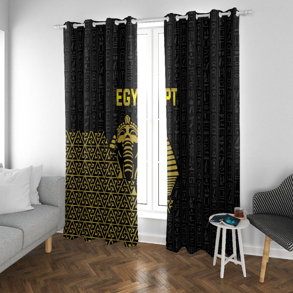 World Football 2026 Egypt Window Curtain Pharaohs Hieroglyphs Pride Black Version