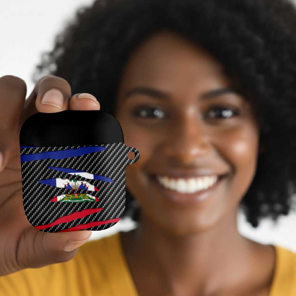 Black Haitians Beast AirPods Case Ripped Flag Graphic