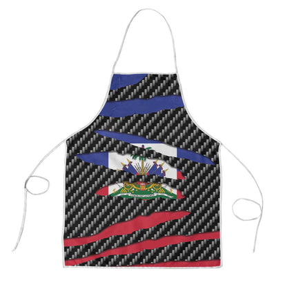 Black Haitians Beast Apron Ripped Flag Graphic