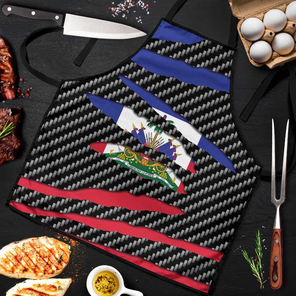 Black Haitians Beast Apron Ripped Flag Graphic