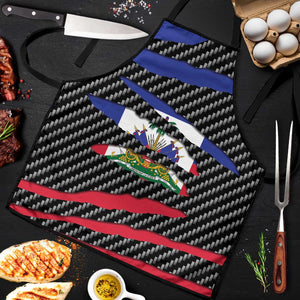 Black Haitians Beast Apron Ripped Flag Graphic