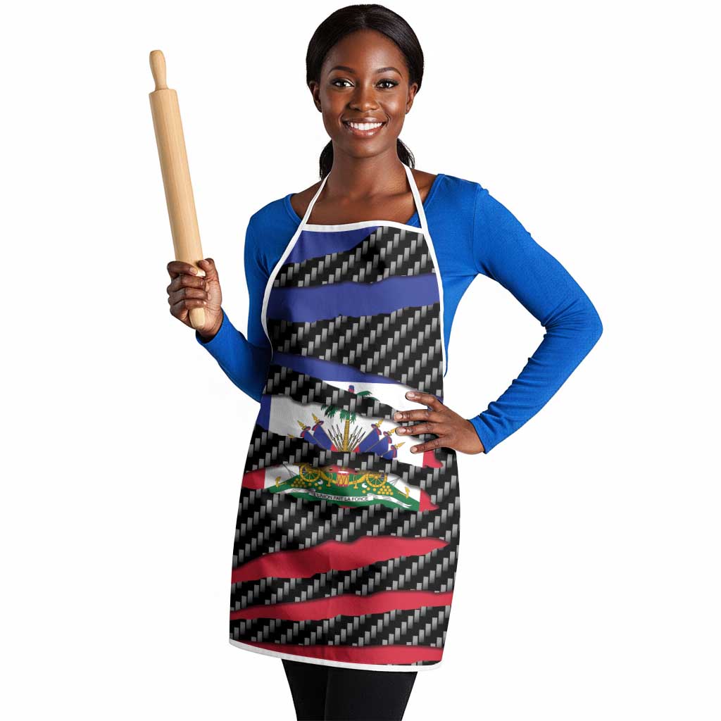 Black Haitians Beast Apron Ripped Flag Graphic