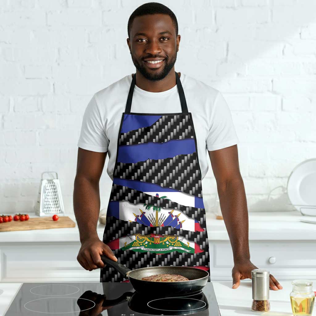 Black Haitians Beast Apron Ripped Flag Graphic