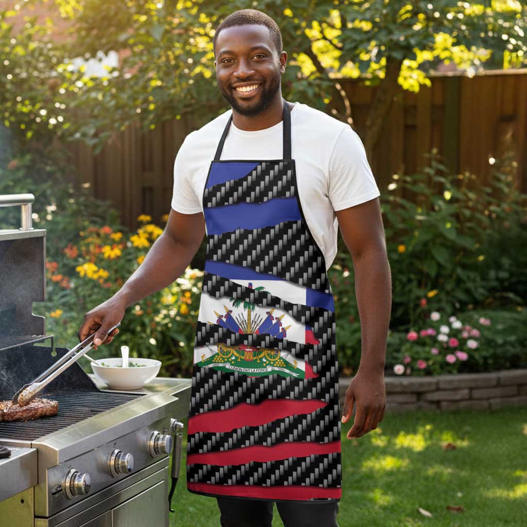 Black Haitians Beast Apron Ripped Flag Graphic