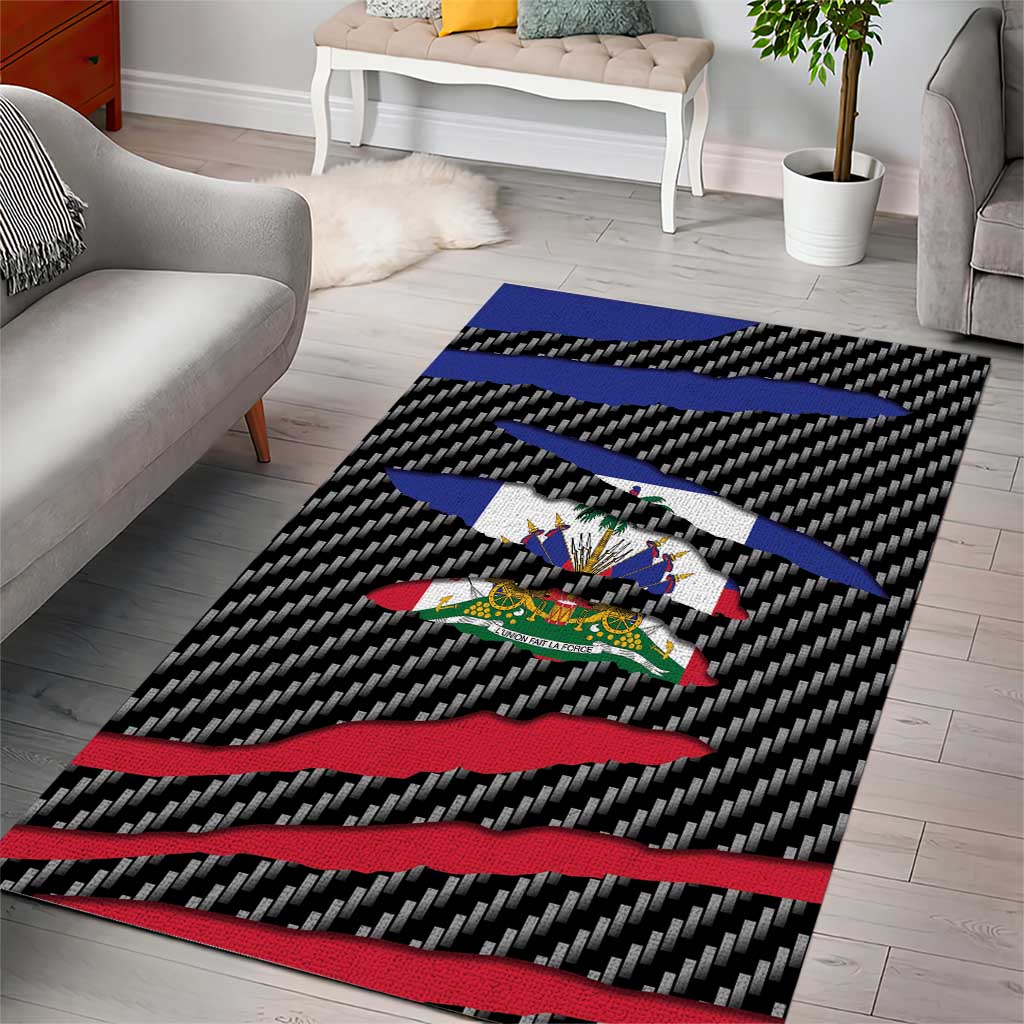 Black Haitians Beast Area Rug Ripped Flag Graphic - African Pride