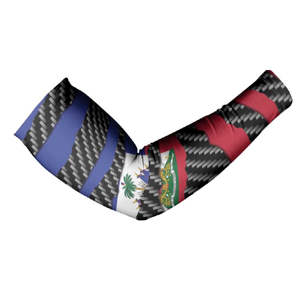 Black Haitians Beast Arm Sleeves Ripped Flag Graphic