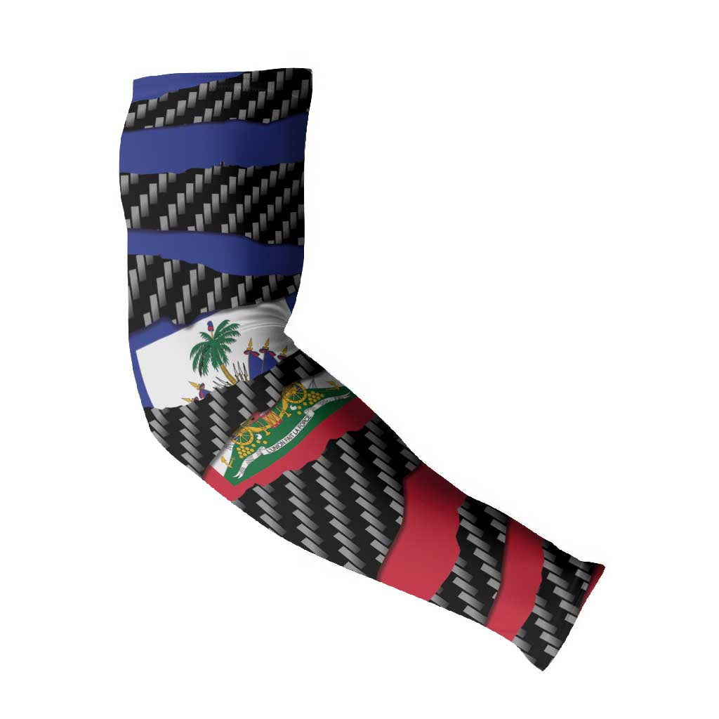 Black Haitians Beast Arm Sleeves Ripped Flag Graphic