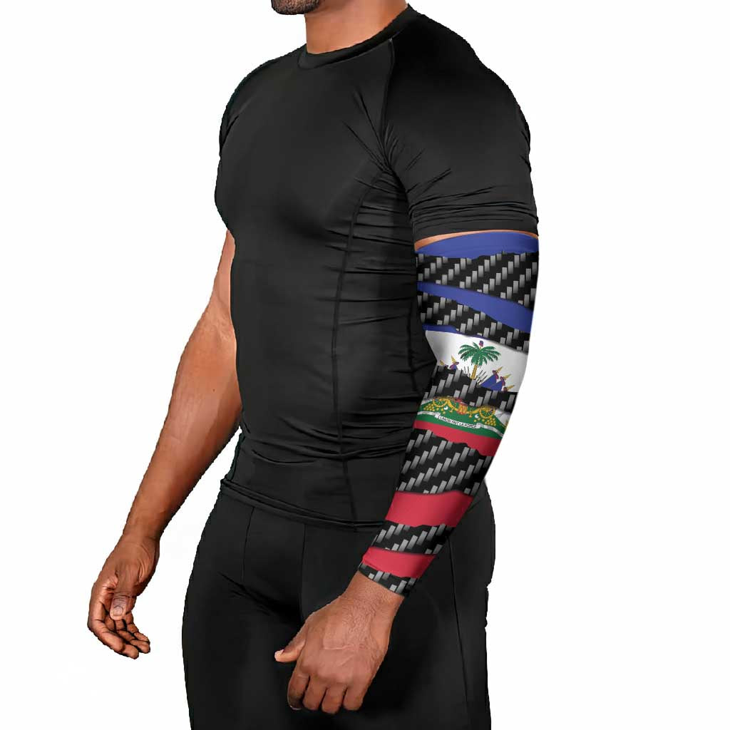 Black Haitians Beast Arm Sleeves Ripped Flag Graphic